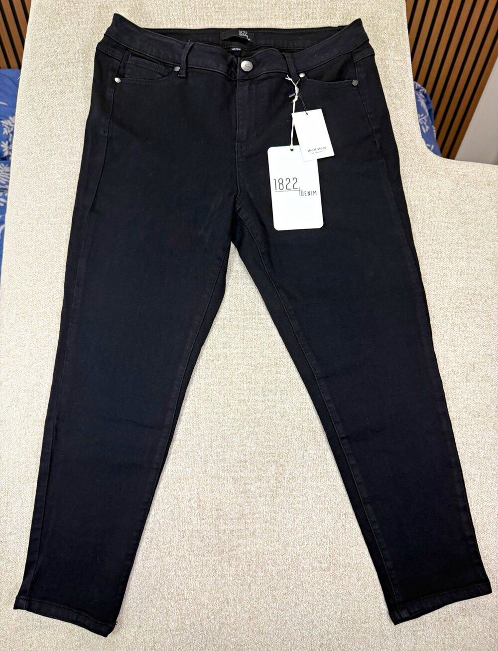 1822 Denim Women’s 16P Petite High Rise Stretch Ankle Skinny Black Jeans